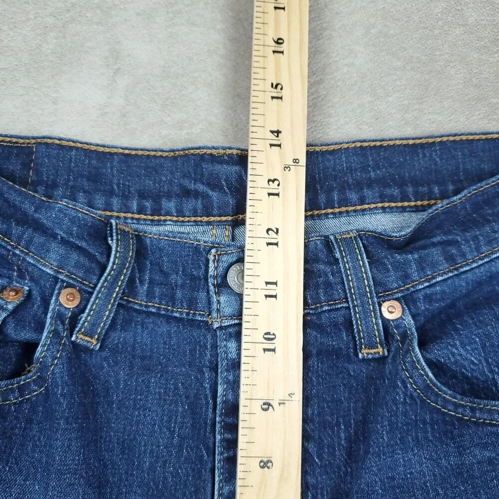Levis 505 Jeans Mens 34x32 Blue Medium Wash Straight Stretch Zip Fly Denim